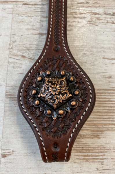 Floral Pentagon Concho copper 1 1/2